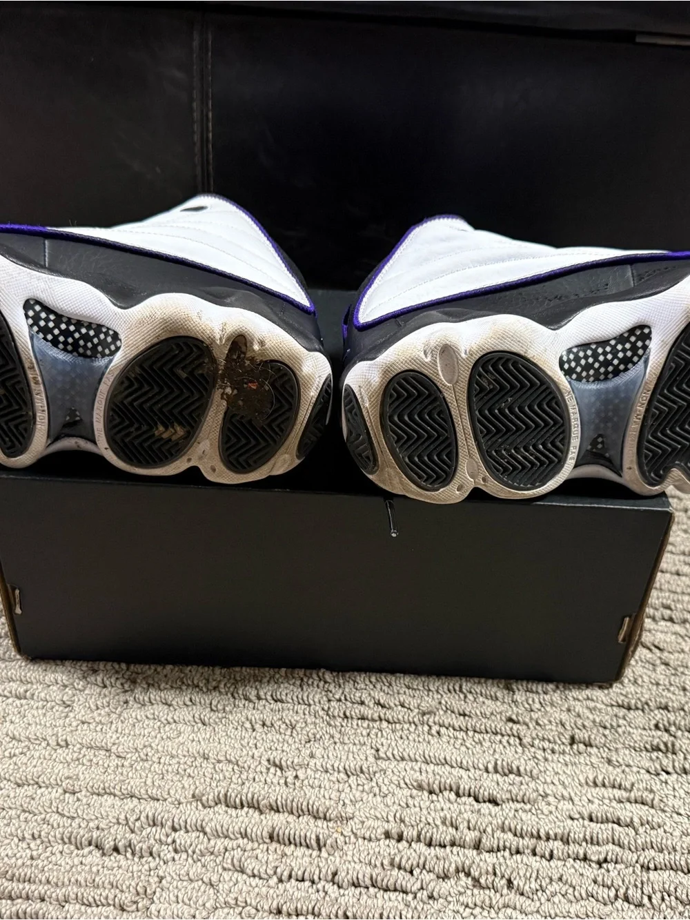 Youth Jordan Basketball Shoes, Black & Purple, Retro style